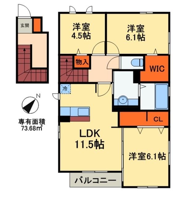 流山市西平井のアパートの間取り