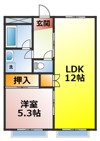 【刈谷市桜町のアパートの間取り】