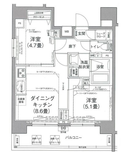 台東区台東のマンションの間取り