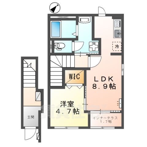 野洲市西河原賃貸アパートの間取り