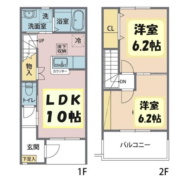 栃木市岩舟町下津原のアパートの間取り