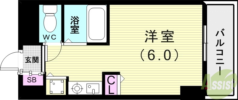 明石市松の内のマンションの間取り