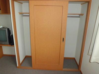 収納　丈の長い服も掛けられます。