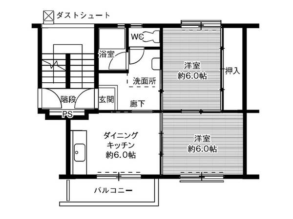 ビレッジハウス笹川7号棟の間取り