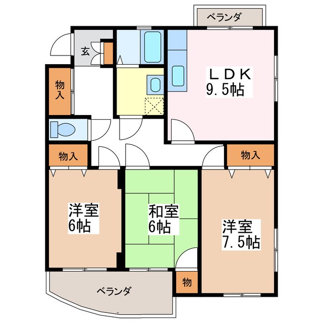 【ベルコリーンの間取り】