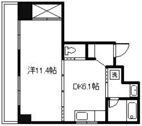 【広島市中区十日市町のマンションの間取り】