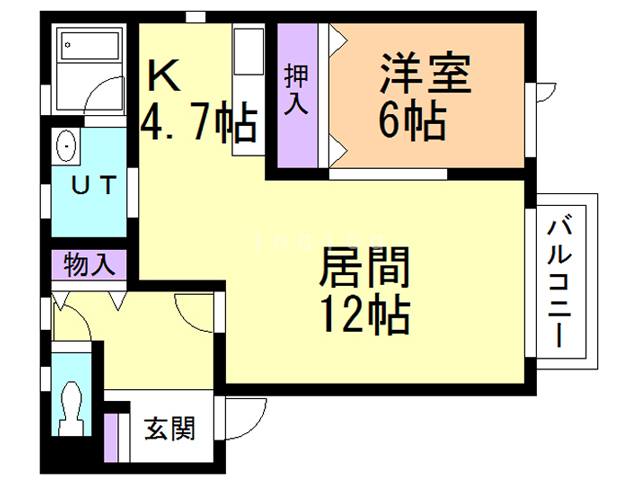 函館市鍛治のアパートの間取り