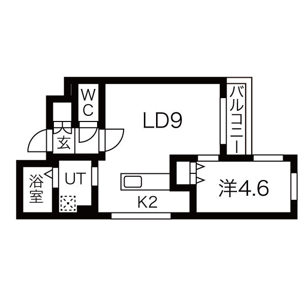 札幌市中央区南十三条西のマンションの間取り