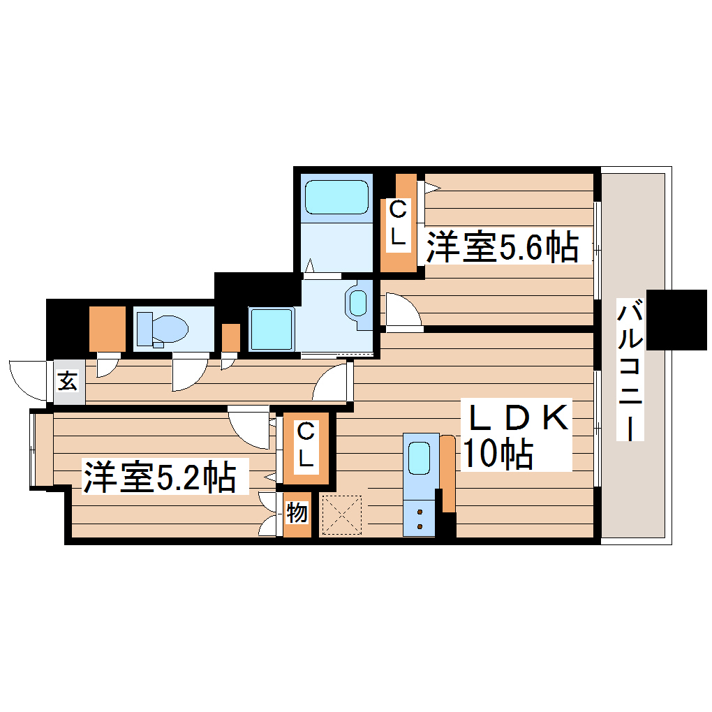 パークフラッツ五橋の間取り