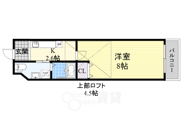 吹田市山手町のアパートの間取り