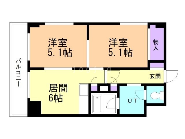 札幌市白石区菊水三条のマンションの間取り