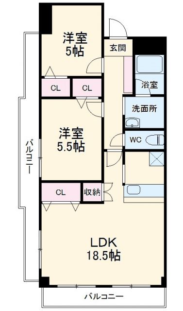 豊橋市瓦町のマンションの間取り