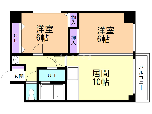 札幌市白石区菊水八条のマンションの間取り