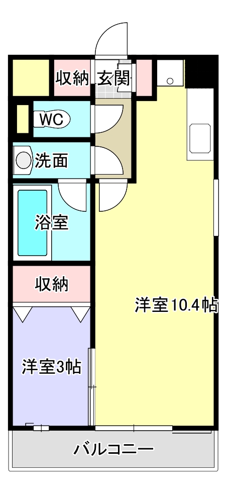 岡山市北区中仙道のマンションの間取り