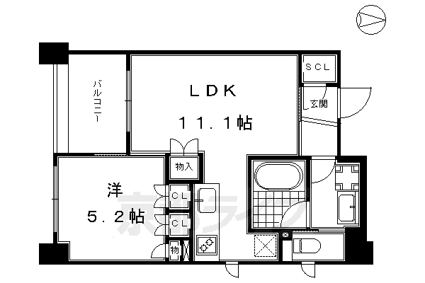 リヴァーク四条烏丸の間取り