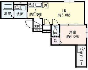 東大阪市本町のアパートの間取り