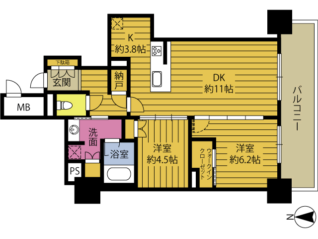 リビオタワー大分 1205号の間取り写真