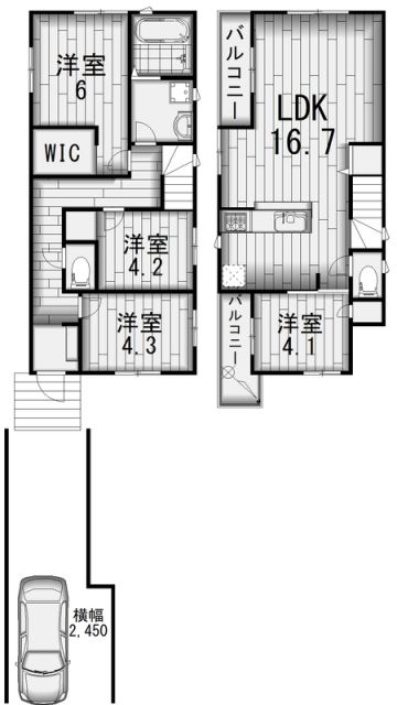 QLAZO柏市西原戸建の間取り写真