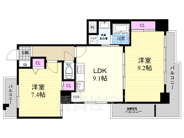 グラシオン西陣の間取り