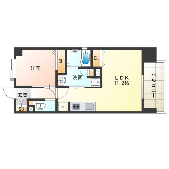 【大阪市福島区海老江のマンションの間取り】