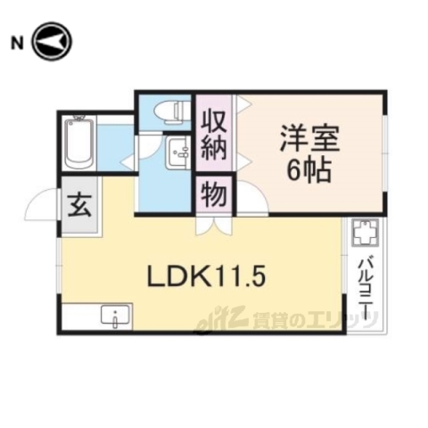 奈良市西笹鉾町のマンションの間取り