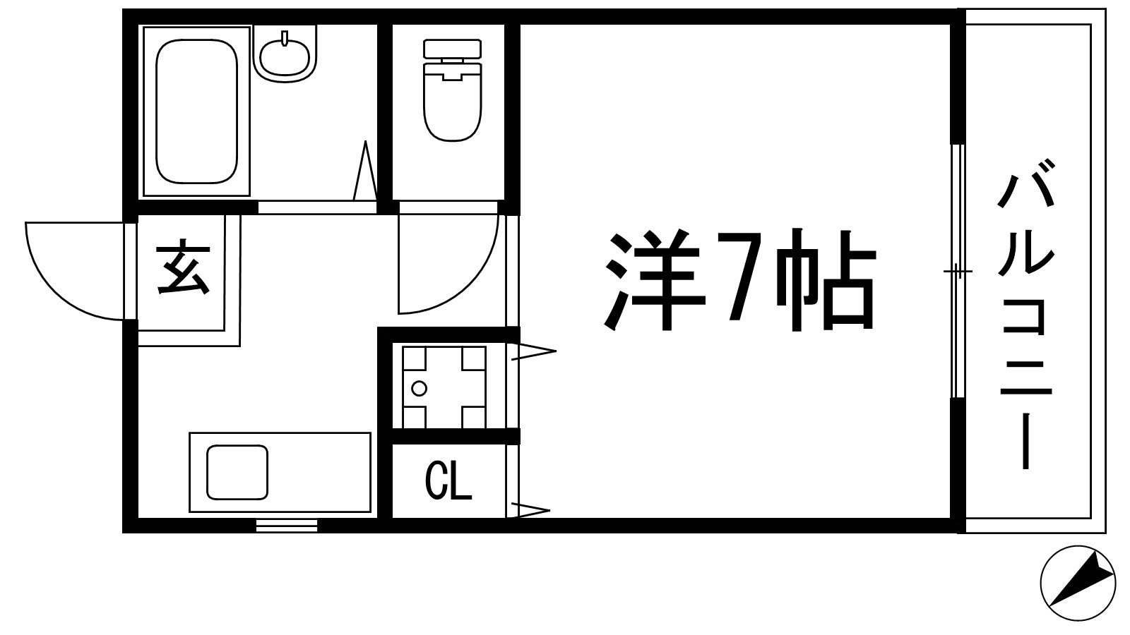 箕面市新稲のマンションの間取り