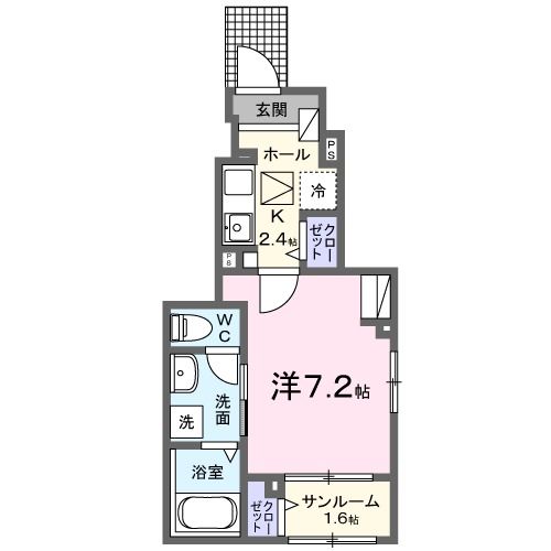 筑紫野市光が丘のアパートの間取り