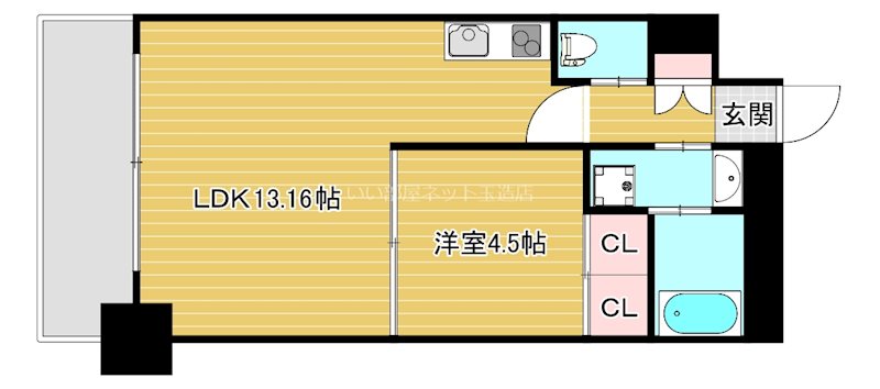 大阪市東成区中道のマンションの間取り