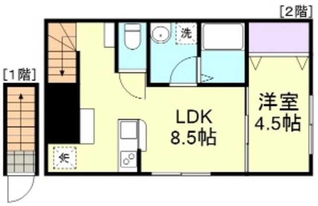 浅口市鴨方町六条院中のアパートの間取り