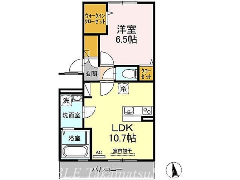 高松市木太町のアパートの間取り