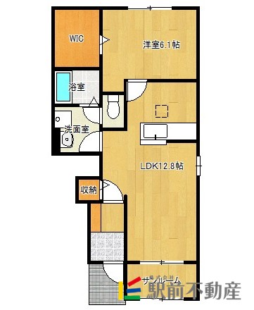 八女郡広川町大字久泉のアパートの間取り