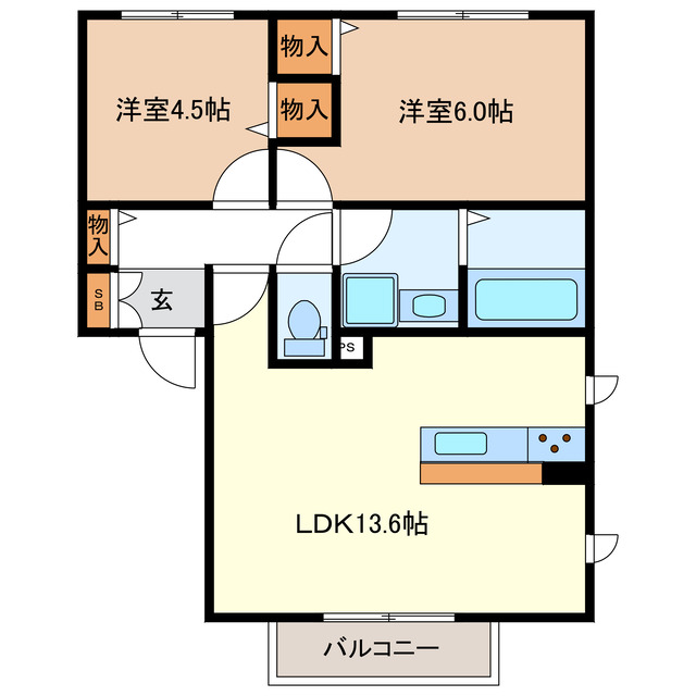 パラディーゾA・Bの間取り