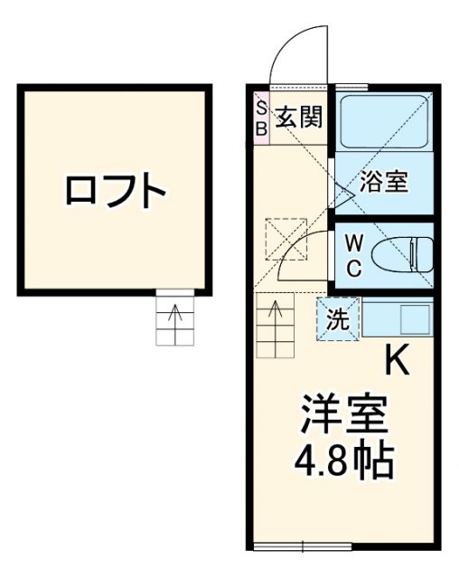 横浜市神奈川区白幡南町のアパートの間取り