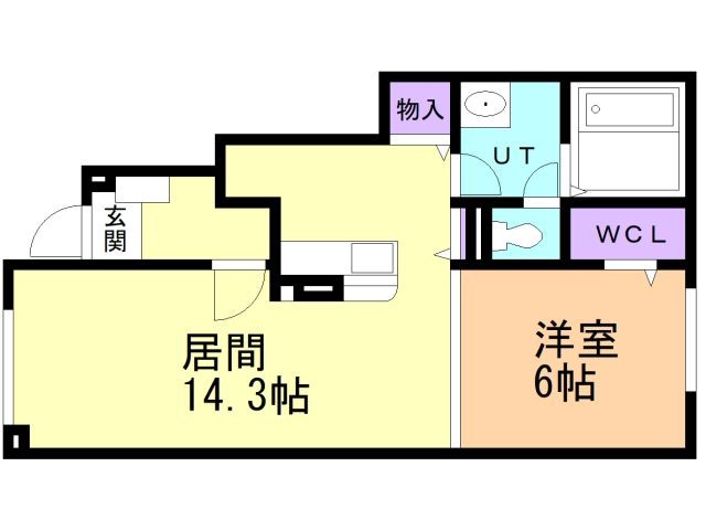 函館市榎本町のアパートの間取り