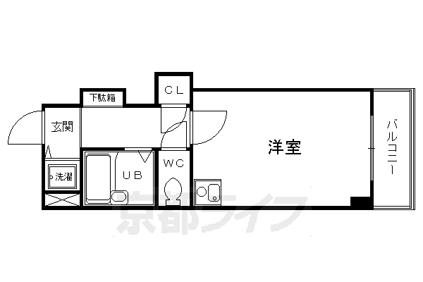 京都市右京区太秦井戸ケ尻町のマンションの間取り