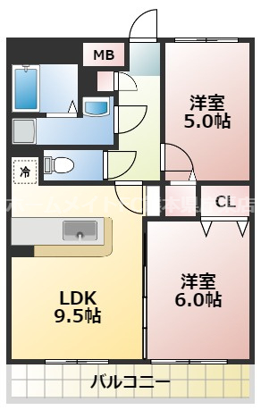 【熊本市南区出仲間のマンションの間取り】