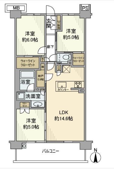 【杉並区荻窪のマンションの間取り】