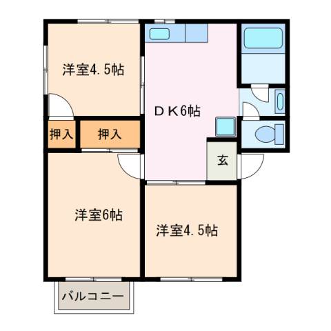 メゾンきんごろー　Ａ棟の間取り