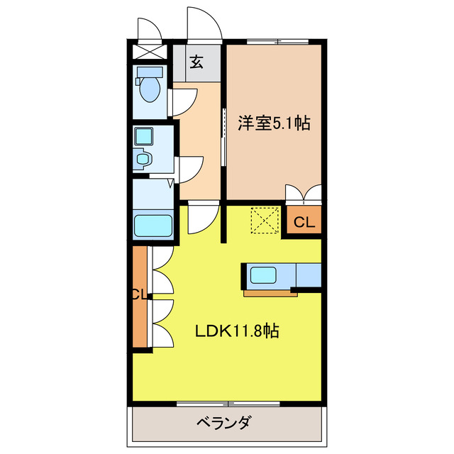 【不破郡垂井町表佐のアパートの間取り】