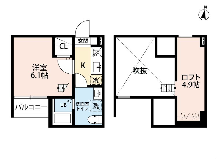 名古屋市瑞穂区瑞穂町のアパートの間取り