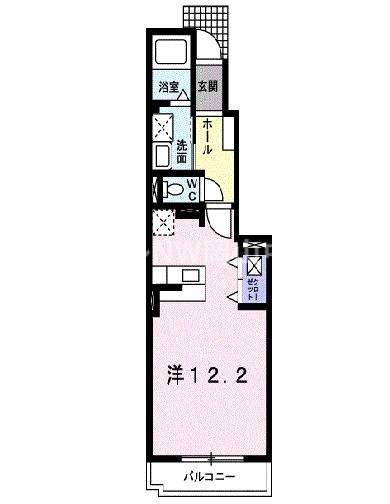 岡山市北区下伊福のアパートの間取り