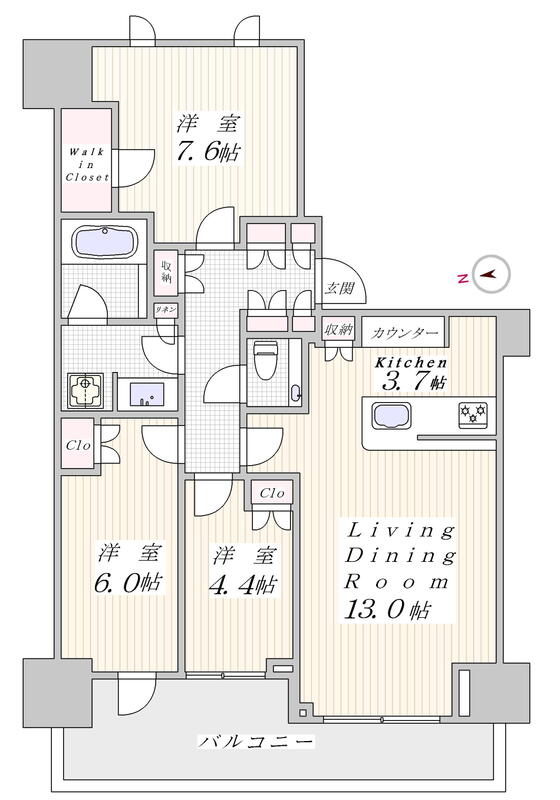 ブランズ麻布狸穴町の間取り