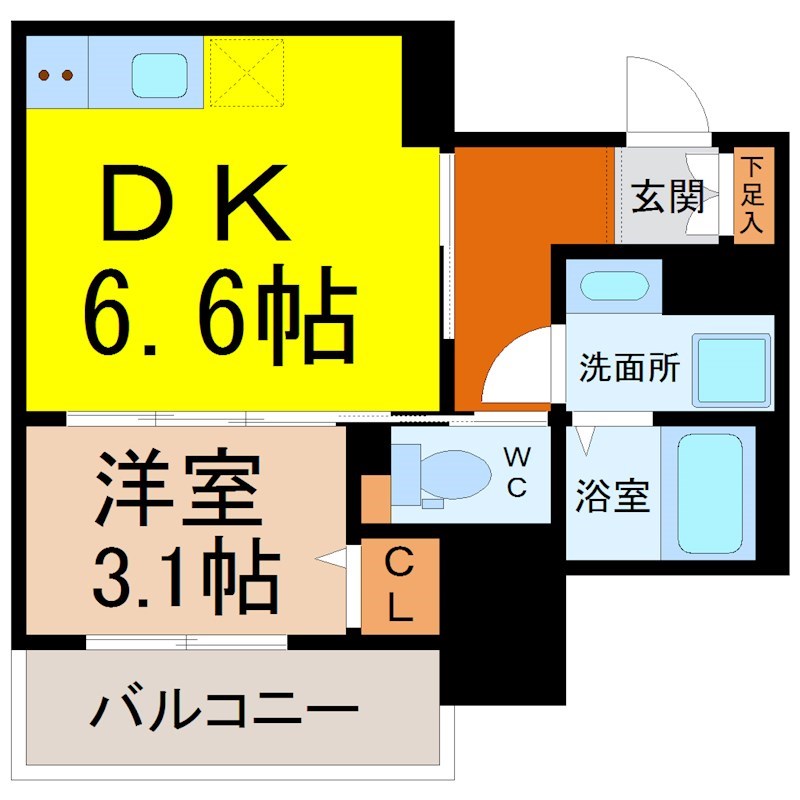 名古屋市中区千代田のマンションの間取り