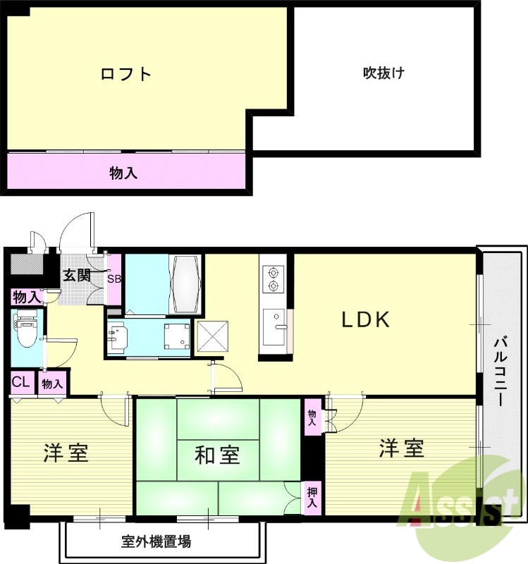 神戸市北区菖蒲が丘のマンションの間取り