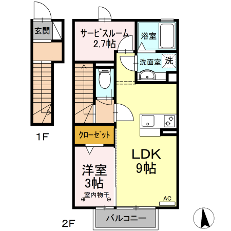 犬山市大字五郎丸のアパートの間取り