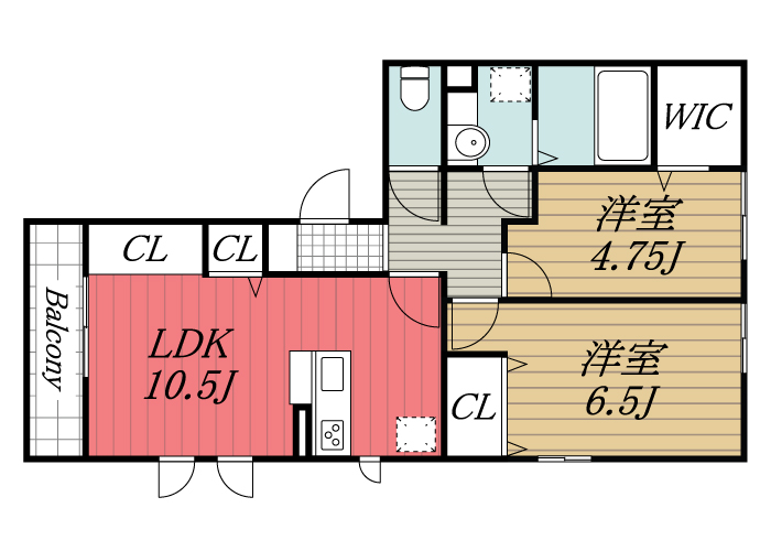 印西市西の原のアパートの間取り