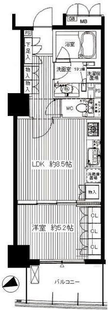 荒川区荒川のマンションの間取り