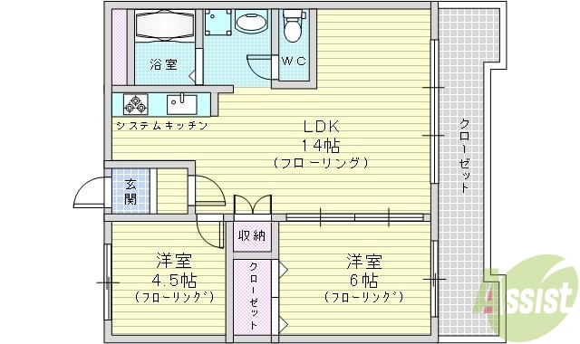 クローバーメゾン千里山の間取り