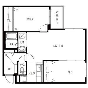 札幌市白石区南郷通のマンションの間取り