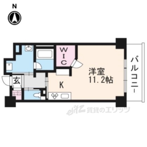 京都市右京区嵯峨野開町のマンションの間取り